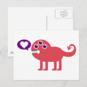 Niedliche Liebe Monster Postkarte (Vorne/Hinten)