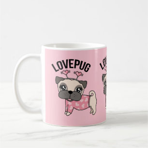 Niedliche Liebe-Mops-Rosa-Tasse Kaffeetasse