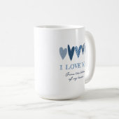 Niedliche Liebe Name Herz Cobalt Navy Blau Kaffeetasse (VorderseiteRechts)