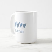 Niedliche Liebe Name Herz Cobalt Navy Blau Kaffeetasse (Vorderseite Links)