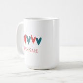 Niedliche Liebe Name Herz Roter Aquamariner Kaffee Kaffeetasse (Vorderseite Links)