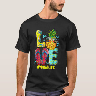 Niedliche Liebe Nana Life Flip Flops Hippie Ananas T-Shirt