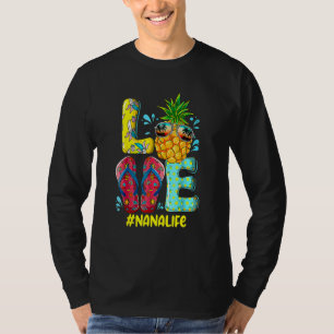 Niedliche Liebe Nana Life Flip Flops Hippie Ananas T-Shirt
