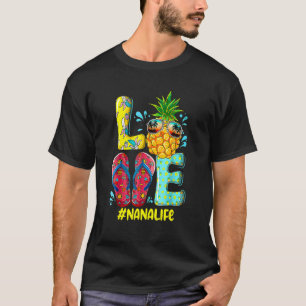 Niedliche Liebe Nana Life Flip Flops Hippie Ananas T-Shirt