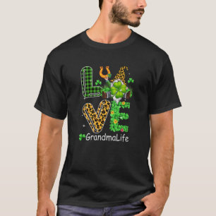 Niedliche Liebe Oma Life Kariert Leopard Gnome St. T-Shirt