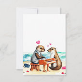 Niedliche Liebe Otter Wedding Speichern Sie die An Save The Date (Rückseite)