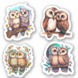 NIEDLICHE LIEBE OWL VALENTINES STICKERS AUFKLEBER