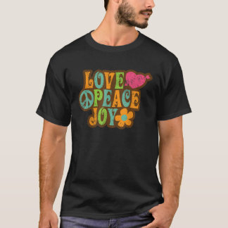 Niedliche Liebe Peace Joy Peace Hippie Lovers Vint T-Shirt