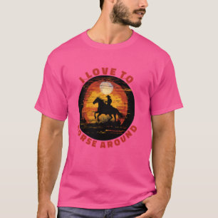 Niedliche Liebe, Pferde um kühne Frauen Pferdestad T-Shirt