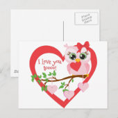 Niedliche Liebe Postkarte (Vorne/Hinten)