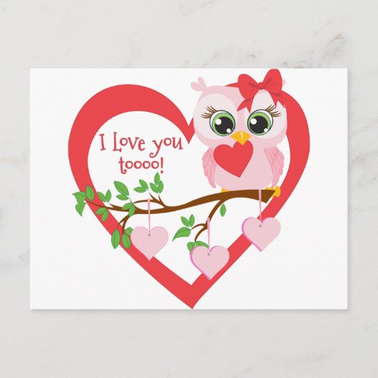 Niedliche Liebe Postkarte (Vorderseite)