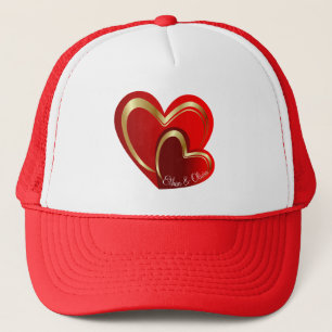 Niedliche Liebe Red Hearts Anpassbare Girlfriend-G Truckerkappe