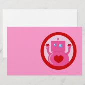 Niedliche Liebe Robot Briefpapier (Vorne/Hinten)