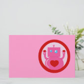 Niedliche Liebe Robot Briefpapier (Stehend Vorderseite)