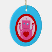 Niedliche Liebe Robot Keramik Ornament (Rechts)