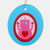 Niedliche Liebe Robot Keramik Ornament (Links)