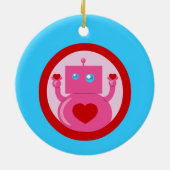 Niedliche Liebe Robot Keramik Ornament (Hinten)