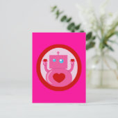 Niedliche Liebe Robot Postkarte (Stehend Vorderseite)
