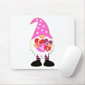 Niedliche LIEBE Rosa Herz Valentine Gnome Mousepad (Mit Mouse)