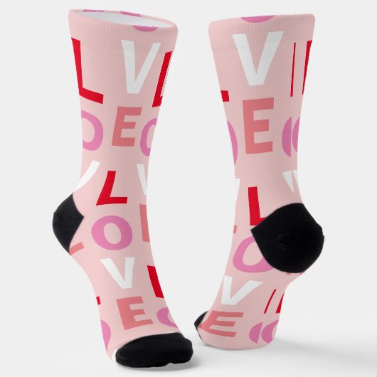 Niedliche Liebe Rosa Socken (Gewinkelt)