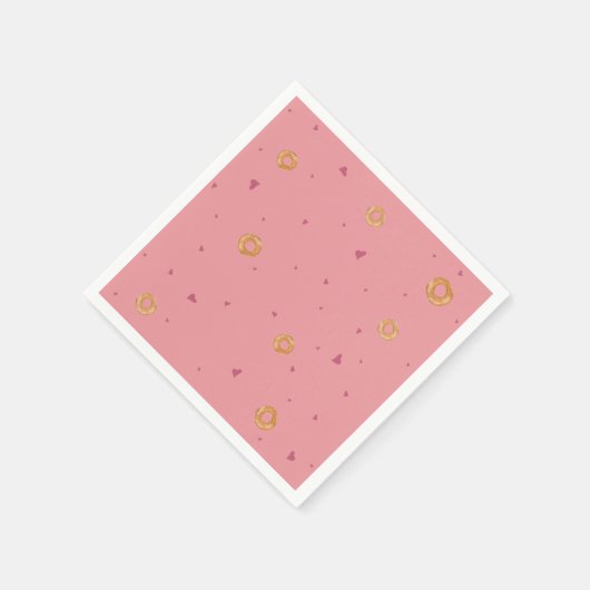 Niedliche LIEBE | Rose von Lachs Rosa | Serviette (Ecke)