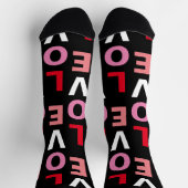 Niedliche Liebe Roter Rosa Schwarzer Valentinstag Socken (Oben)