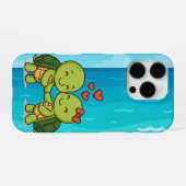 Niedliche Liebe Schildkröten | Adortable Cartoon C iPhone Hülle (Rückseite (Horizontal))