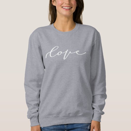 Niedliche Liebe Script Valentine's Day Sweatshirt (Vorderseite)