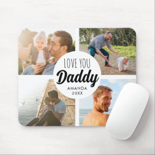 Niedliche Liebe Sie 'Daddy' Custom Foto Collage Mousepad