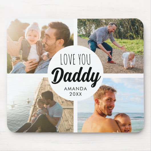 Niedliche Liebe Sie 'Daddy' Custom Foto Collage Mousepad (Vorne)