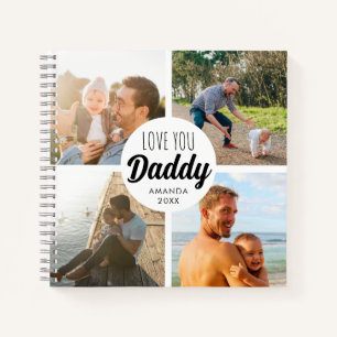 Niedliche Liebe Sie 'Daddy' Custom Foto Collage Notizblock