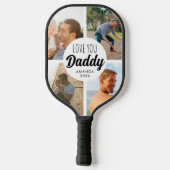 Niedliche Liebe Sie 'Daddy' Custom Foto Collage Pickleball Schläger (Rückseite)