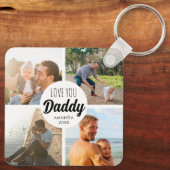 Niedliche Liebe Sie 'Daddy' Custom Foto Collage Schlüsselanhänger (Rückseite)