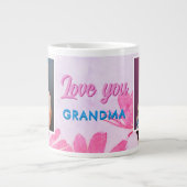 Niedliche Liebe Sie Oma Pink Blume 2 Fotos Jumbo-Tasse (Vorderseite)