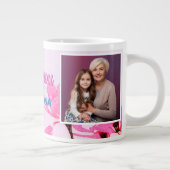 Niedliche Liebe Sie Oma Pink Blume 2 Fotos Jumbo-Tasse (Rechts)