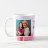 Niedliche Liebe Sie Oma Pink Blume 2 Fotos Kaffeetasse (Links)