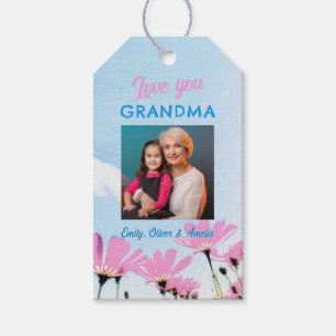 Niedliche Liebe Sie Oma Pink Blume Foto Geschenkanhänger