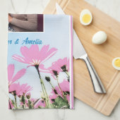 Niedliche Liebe Sie Oma Pink Blume Foto Geschirrtuch (Viertel Falte)