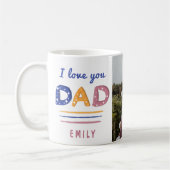 Niedliche Liebe Sie Vater Farbige Typografie Foto Kaffeetasse (Links)