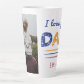 Niedliche Liebe Sie Vater Farbige Typografie Foto Milchtasse (Vorderseite)