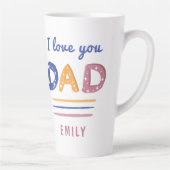 Niedliche Liebe Sie Vater Farbige Typografie Foto Milchtasse (Rechts)