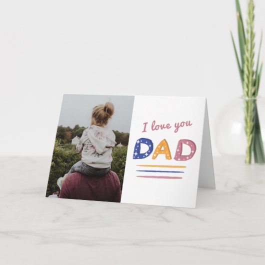 Niedliche Liebe Sie Vater Pink Typografy Foto Holi Karte (Vorderseite)