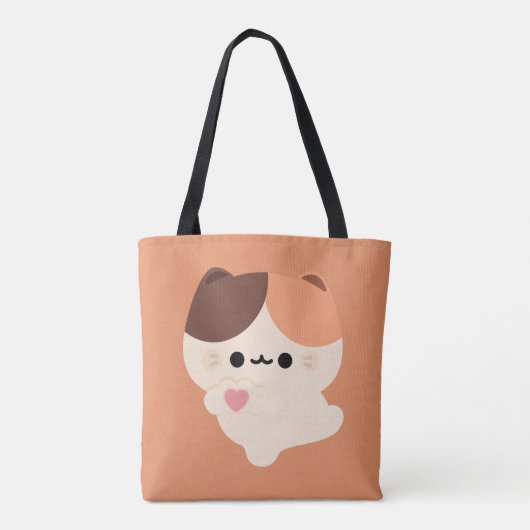 Niedliche Liebe Tortie Cat Tasche (Rückseite)