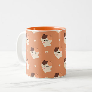 Niedliche Liebe Tortie Cat Zweifarbige Tasse