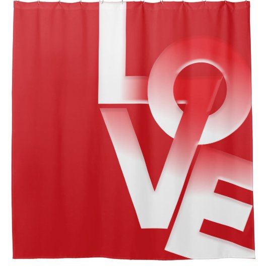 Niedliche Liebe Typografie Valentinstag Duschvorhang (Vorderseite)