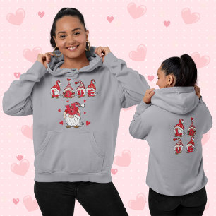 Niedliche "Liebe U" Gnome Letters Valentinstag Hoodie