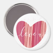 Niedliche Liebe U Pink Textured Heart Magnet (Vorderseite/Rückseite)