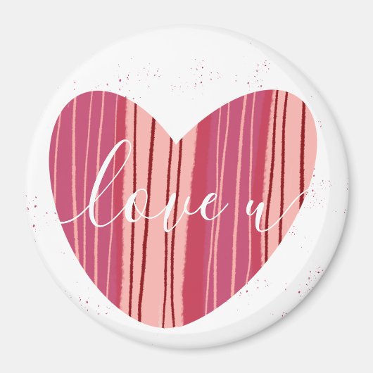 Niedliche Liebe U Pink Textured Heart Magnet (Vorne)