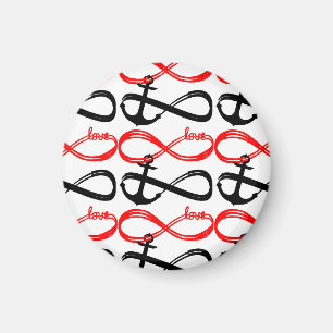 Niedliche Liebe-und Anker-Unendlichkeits-Symbole Magnet