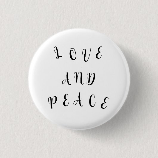 Niedliche Liebe und Frieden Button (Vorderseite)